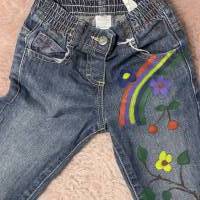 Destroyed Jeans Mädchen Jeans/Hand Painted/Vintage/Hand Bemalte/Kinder/Jeans Hose/Hand Made Bild 1