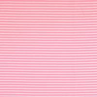 Jersey  Stoff   Kombistoff  Streifen  Gestreift  Rosa - Weiß Bild 1