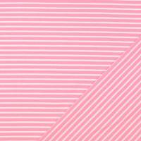 Jersey  Stoff   Kombistoff  Streifen  Gestreift  Rosa - Weiß Bild 3