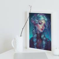 Digitaler Download Motiv "Sapphirea" Sublimation png 300dpi  in 20x30cm Kunstdruck Wanddeko Kartenbasteln Bild 1