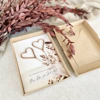 Geschenkschachtel AKINA Wunderkerzen Herzen Geldgeschenk Hochzeit mit Namen + Anhänger 'Für immer & ewig' Bild 2