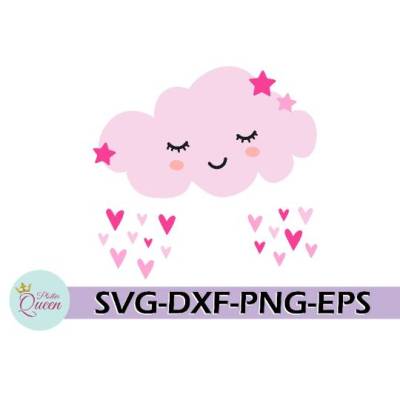 Plotterdatei "Regenwolke mit Herzen"