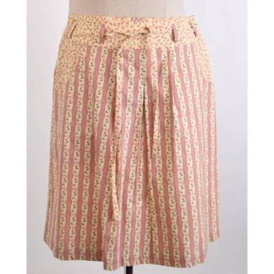 Damen Sommer Rock Rose mit kleine Blüten Muster