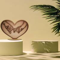 Tischdekoration "Filigranes Herz", Personalisierung mit Lasergravur Bild 1