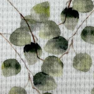 Waffeljersey Eukalyptus auf weiß Bild 7