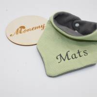 Halstuch für Kinder grün Fleece grau mit Namen personalisiert / Kinderhalstuch / Babyhalstuch Bild 3