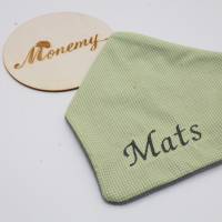 Halstuch für Kinder grün Fleece grau mit Namen personalisiert / Kinderhalstuch / Babyhalstuch Bild 4