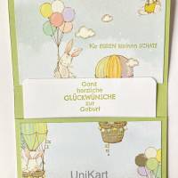 Wunscherfüller Geldkarte Gutscheinkarte - Geburt Baby Taufe Babyparty UniKat Handarbeit Stampin'Up Bild 1