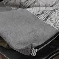 Tasche, Turnbeutel grau mit grauem Kunstlederboden Bild 3