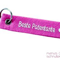 Schlüsselanhänger aus Filz "Beste Patentante", Geschenk Bild 8