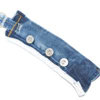 Schlüsselanhänger Jeans upcycling  Schlüsselband Knopfleiste Bild 1