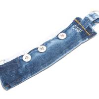 Schlüsselanhänger Jeans upcycling  Schlüsselband Knopfleiste Bild 2