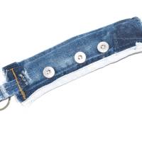 Schlüsselanhänger Jeans upcycling  Schlüsselband Knopfleiste Bild 4