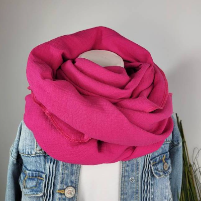 Musselintuch, Dreieckstuch, Musselinschal, XXL Schal, Tuch, Damen, Halstuch, Pink
