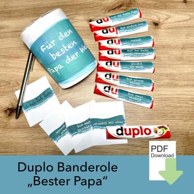 Du bist Banderole, Bester Papa, Duplo, Botschaften, Duplo Banderole, Danke Geschenk, Papa, Vater, Vatertags geschenk PDF