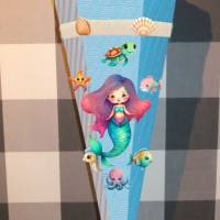 Schultüte Zuckertüte Meerjungfrau Aqua verschiedene Farben Bild 3