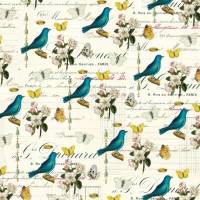 Frühling * 4 Bogen Geschenkpapier Flora & Fauna Bird, Vögel und Schmetterlinge, von Cavallini Papers Bild 1