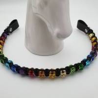 Stirnband / Stirnriemen für Pferde im Regenbogen-Design aus Acrylperlen Bild 3