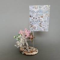 Lebensbaum als Foto Baum in Bunt - Perlenbaum im vier Jahreszeiten Look- Drahtbaum als Geschenk zu Muttertag Bild 6