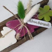 Ostergeschenk Schafmilchseifen in Holzverpackung Ostergruß Schmetterling beere Bild 2