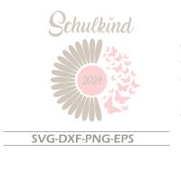 Plotterdatei Schulkind Blume-Schmetterling SVG DXF PNG Bild 2