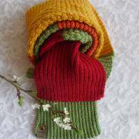 Handgestrickter Schal aus Wolle,Kaschmir,Cashmere - Geschenk,flauschig,weich,warm,modern,rot,grün Bild 3