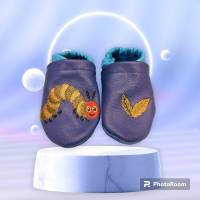 Krabbelschuhe Lauflernschuhe Schuhe Raupe Leder personalisiert Bild 2