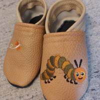 Krabbelschuhe Lauflernschuhe Schuhe Raupe Leder personalisiert Bild 8