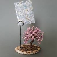 Kirschblütenbaum als Geschenkidee/ Lebensbaum als Foto Baum in Blau - Perlenbaum - Drahtbaum als Deko für zu Hause Bild 3