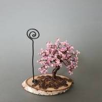 Kirschblütenbaum als Geschenkidee/ Lebensbaum als Foto Baum in Blau - Perlenbaum - Drahtbaum als Deko für zu Hause Bild 4