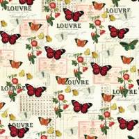 Frühling * 4 Bogen Geschenkpapier Flora & Fauna Butterfly, Schmetterlinge und Blumen, von Cavallini Papers Bild 1