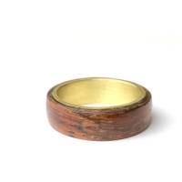 Gr. 52 Bentwood Ring Padouk Messing Holz Bild 2