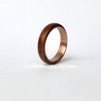 #157 Gr. 54 Bentwood Ring Padouk Kupfer Holz Bild 2