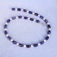 Maritime Sodalith - Perlen Kette, klassisch Blau-weiß Bild 2