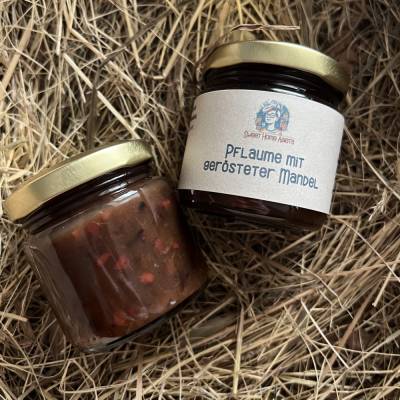 Pflaume mit gerösteter Mandel - Fruchtaufstrich - 100 Gramm