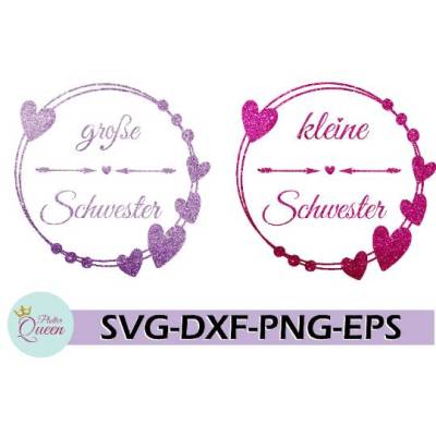 Plotterdatei "kleine und große Schwester" SVG / Dxf Pdf Silhouette | Svg Clipart