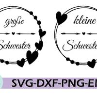 Plotterdatei "kleine und große Schwester" SVG / Dxf Pdf Silhouette | Svg Clipart Bild 4
