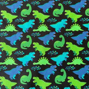 Webware Dinosaurier grün/türkis/blau auf schwarz Bild 2