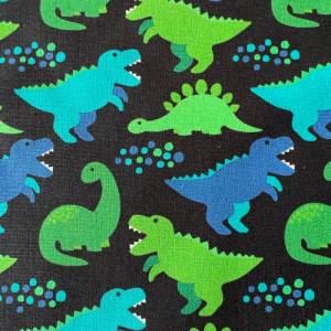 Webware Dinosaurier grün/türkis/blau auf schwarz Bild 3