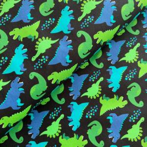 Webware Dinosaurier grün/türkis/blau auf schwarz Bild 4