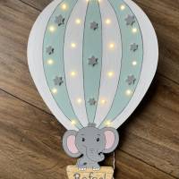 Ballon Wandlampe, Elefant mit Ballon Wandlampe,Kinderlampe ,Wandlampe, Personalisiert Bild 1