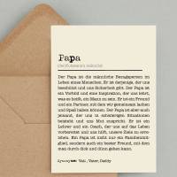 Karte PAPA | Definitionskarte | Vatertagskarte personalisiert | Duden | Geburtstagsgeschenk für Vater | Papa Definition Bild 2