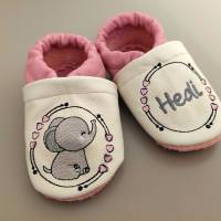 Krabbelschuhe Lauflernschuhe Schuhe Baby Kinder Elefant Leder personalisiert Elefant Bild 2