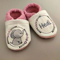 Krabbelschuhe Lauflernschuhe Schuhe Baby Kinder Elefant Leder personalisiert Elefant Bild 3