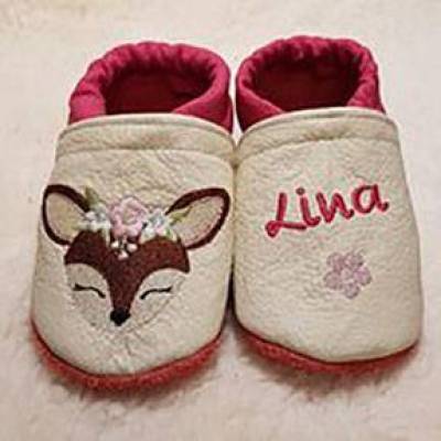 Krabbelschuhe Lauflernschuhe Baby Schuhe Reh Leder personalisiert
