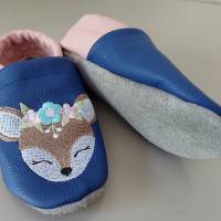 Krabbelschuhe Lauflernschuhe Baby Schuhe Reh Leder personalisiert Bild 2