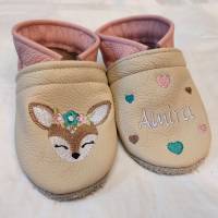 Krabbelschuhe Lauflernschuhe Baby Schuhe Reh Leder personalisiert Bild 3