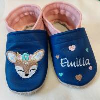 Krabbelschuhe Lauflernschuhe Baby Schuhe Reh Leder personalisiert Bild 4