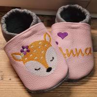 Krabbelschuhe Lauflernschuhe Baby Schuhe Reh Leder personalisiert Bild 5