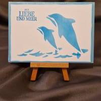 Mit Liebe und Meer - Geburtstagskarte - Delphine Bild 1